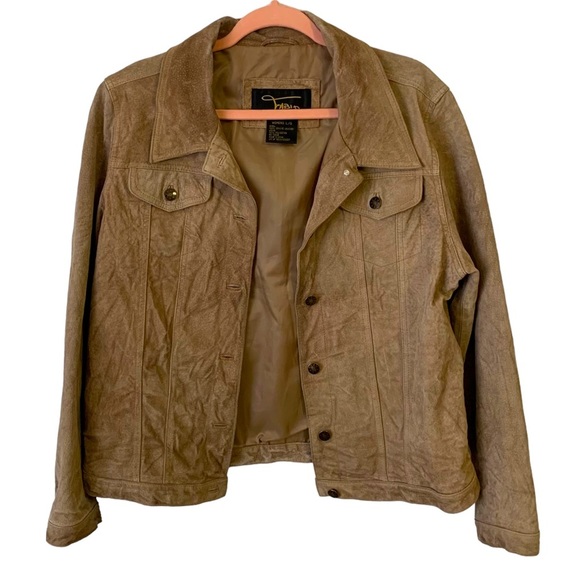 Fabio | Large | Women's Vintage Tan Leather Jacket - Picture 3 of 6